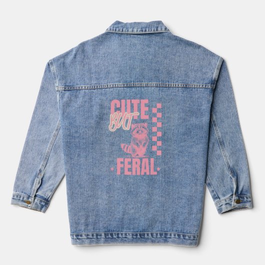 Schattige maar verwilderd grappig meme citaat, eig denim jacket (Achterkant)