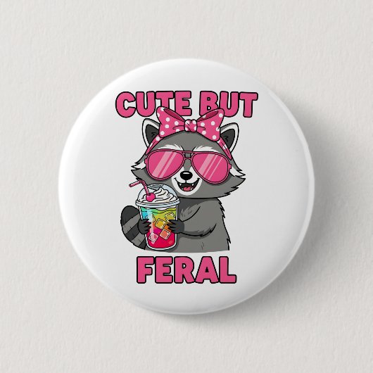 Schattige maar wild ronde button 5,7 cm (Voorkant)