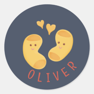 Schattige Mac-nificent Mac & Cheese op maat Ronde Sticker
