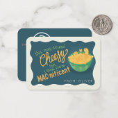 Schattige Mac-nificent Mac & Cheese Valentijnskaar Notitiekaartje (Voorkant / Achterkant in situ)
