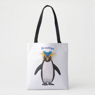 Schattige macaroni pinguïn cartoon illustratie tote bag