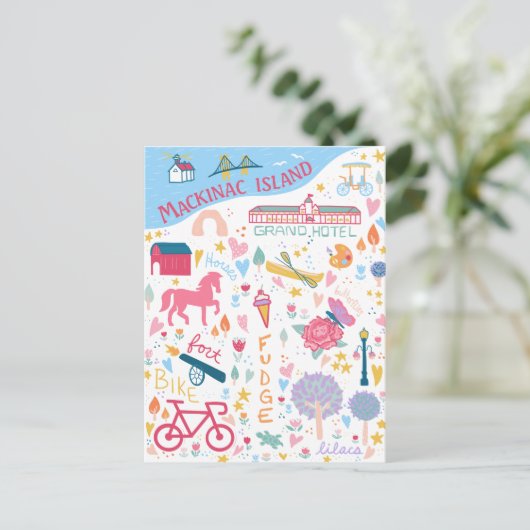 Schattige Mackinac Island Michigan Favoriete dinge Briefkaart (Staand voorkant)