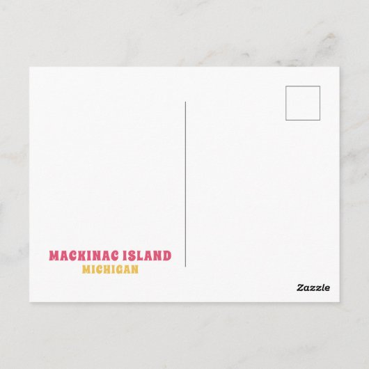 Schattige Mackinac Island Michigan Favoriete dinge Briefkaart (Achterkant)