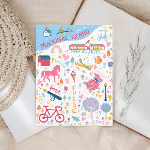 Schattige Mackinac Island Michigan Favoriete dinge Briefkaart