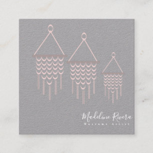 Schattige Macrame Kunstenaar Handgemaakt Design Ro Vierkante Visitekaartje