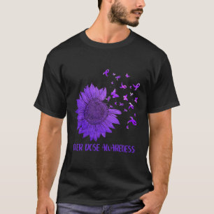Schattige madeliefjes vlinders paarse lint overdos t-shirt