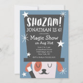 Schattige Magic Show Puppy Magician Verjaardagsfee Kaart (Voorkant)