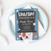 Schattige Magic Show Puppy Magician Verjaardagsfee Kaart