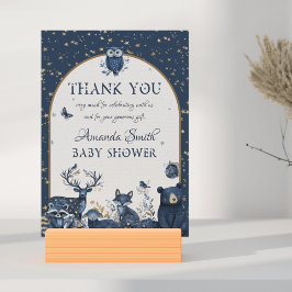 Schattige Magic Woodland Night Animal Bedankt