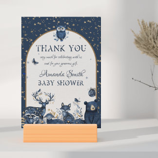 Schattige Magic Woodland Night Animal Bedankt