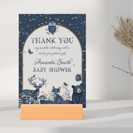 Schattige Magic Woodland Night Animal Bedankt