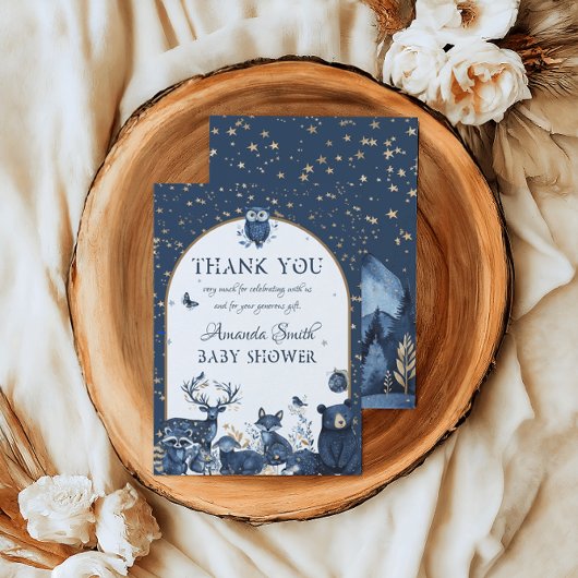 Schattige Magic Woodland Night Animal Bedankt