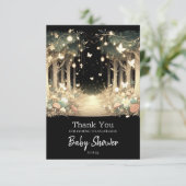 Schattige Magisch Betoverd Bos Baby shower Bedankkaart (Staand voorkant)