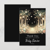 Schattige Magisch Betoverd Bos Baby shower Bedankkaart (Voorkant / Achterkant)