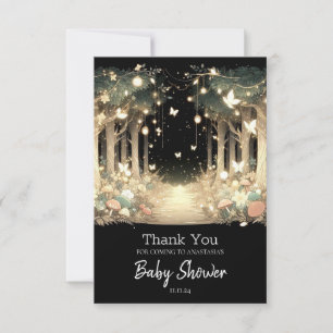 Schattige Magisch Betoverd Bos Baby shower Bedankkaart