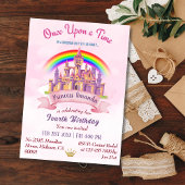 Schattige magisch kasteel regenboog prinses 4e ver kaart