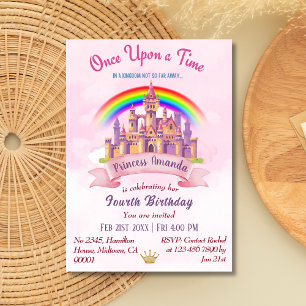 Schattige magisch kasteel regenboog prinses 4e ver kaart