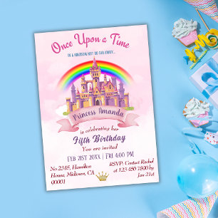 Schattige magisch kasteel regenboog prinses 5e ver kaart