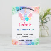 Schattige Magisch Regenboog Eenhoorn Verjaardagsfe Kaart (Staand voorkant)