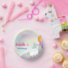 Schattige Magisch Regenboog Eenhoorn Verjaardagsfe Papieren Kommen