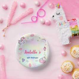 Schattige Magisch Regenboog Eenhoorn Verjaardagsfe Papieren Kommen