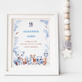 Schattige Magische Bosdieren Geboorte Stats Jongen Poster