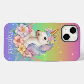 schattige Magische eenhoorn voegt naam toe Case-Mate iPhone Case (Achterkant (horizontaal))