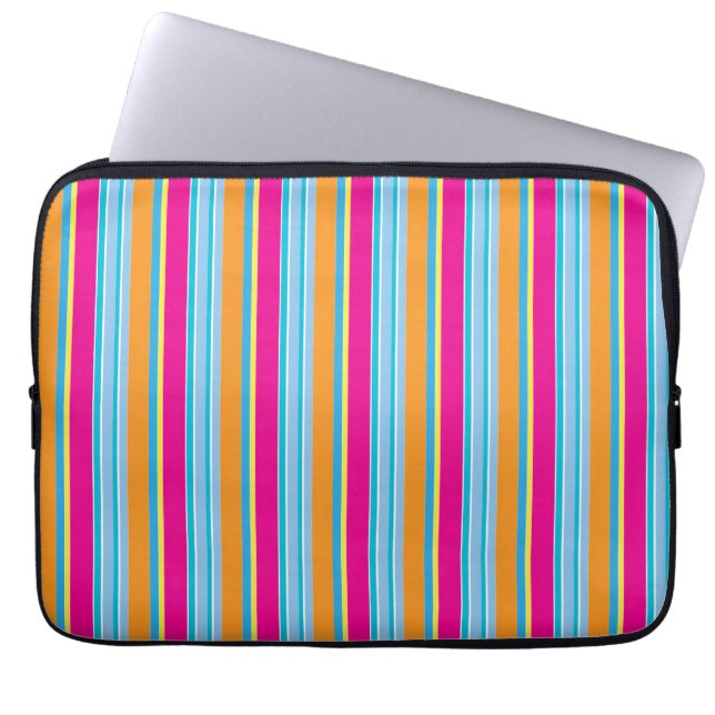 Schattige magische kleurrijke strepen laptop sleeve (Voorkant)