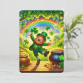 Schattige, magische Leprechaun St. Patrick's Day Feestdagenkaart (Staand voorkant)
