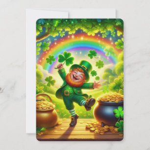 Schattige, magische Leprechaun St. Patrick's Day Feestdagenkaart