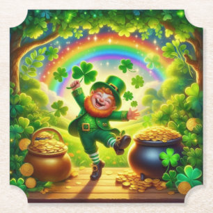Schattige, magische Leprechaun St. Patrick's Day Kartonnen Onderzetters