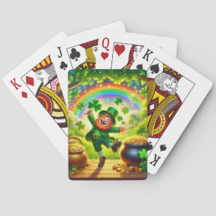 Schattige, magische Leprechaun St. Patrick's Day Pokerkaarten