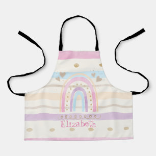 Schattige magische regenboog met kleurrijke regenb schort