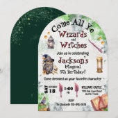 Schattige Magische Tovenaars en Heksen Kaart (Voorkant / Achterkant)