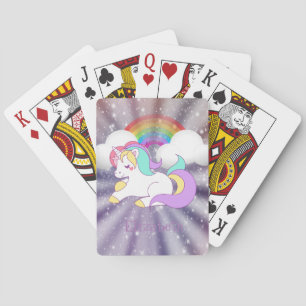 Schattige Magische Unicorn, Regenboog - Gepersonal Pokerkaarten