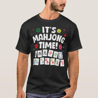 Schattige mahjong ontwerp voor mannen vrouwen Tege T-shirt