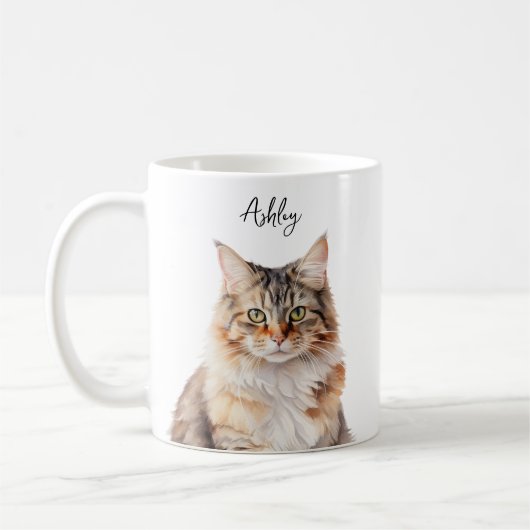 Schattige Maine Coon Cat Custom Beste Mam / Pap Koffiemok (Links)