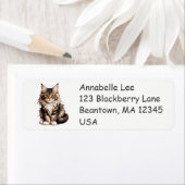 Schattige Maine Coon Cat Label (Insitu)