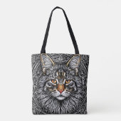 Schattige Maine Coon Kat Tote Bag (Achterkant)