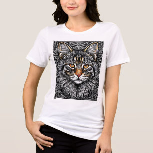 Schattige Maine Coon Kat Tri-Blend Shirt