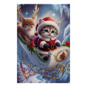 Schattige Maine Coon Santa Claus Kitten in Enchant Perfect Poster (Voorkant)