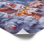 Schattige Maine Coon Santa Claus Kitten in Enchant Perfect Poster (Hoek)