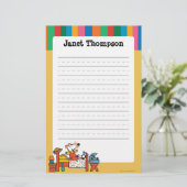 Schattige Maisy in Red Overalls Briefpapier (Staand voorkant)