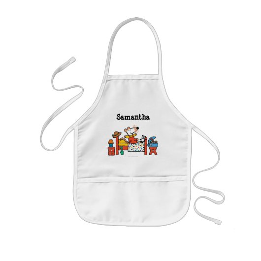 Schattige Maisy in Red Overalls Kinder Schort (Voorkant)