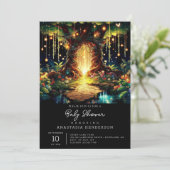 Schattige Majestic Enchanted Forest Baby shower Kaart (Staand voorkant)