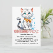 Schattige Majestic Kitty Kat Verjaardagsfeestje Kaart (Staand voorkant)