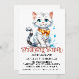 Schattige Majestic Kitty Kat Verjaardagsfeestje Kaart