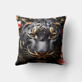 Schattige Majestic zwart tijgerportret Kussen (Achterkant)