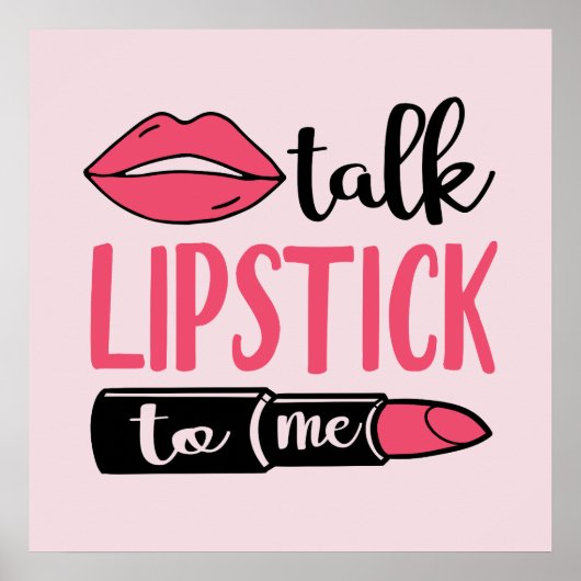 schattige make-up kunstenaar lipstick woordkunst poster (Voorkant)