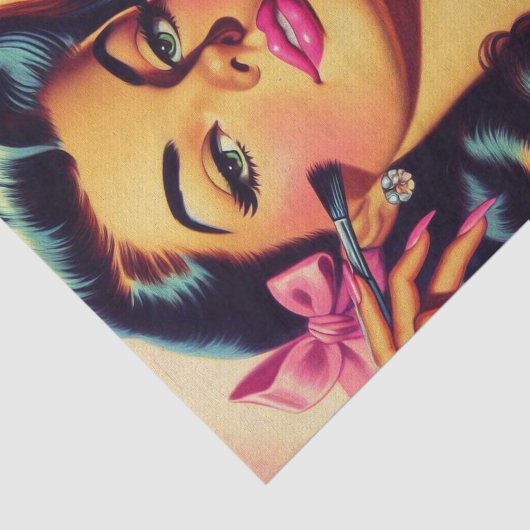 Schattige Make Up Meisje Tissuepapier (Detail)